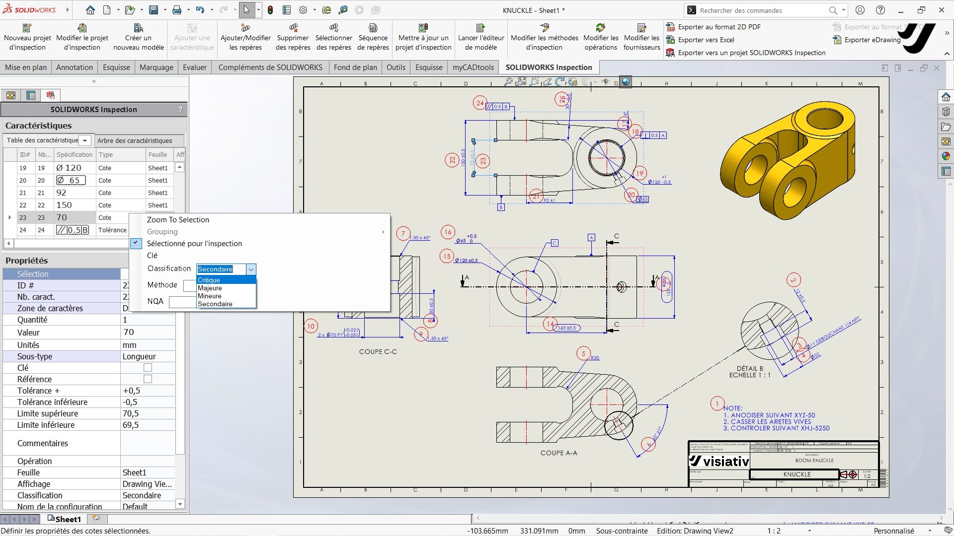 solidworks inspection