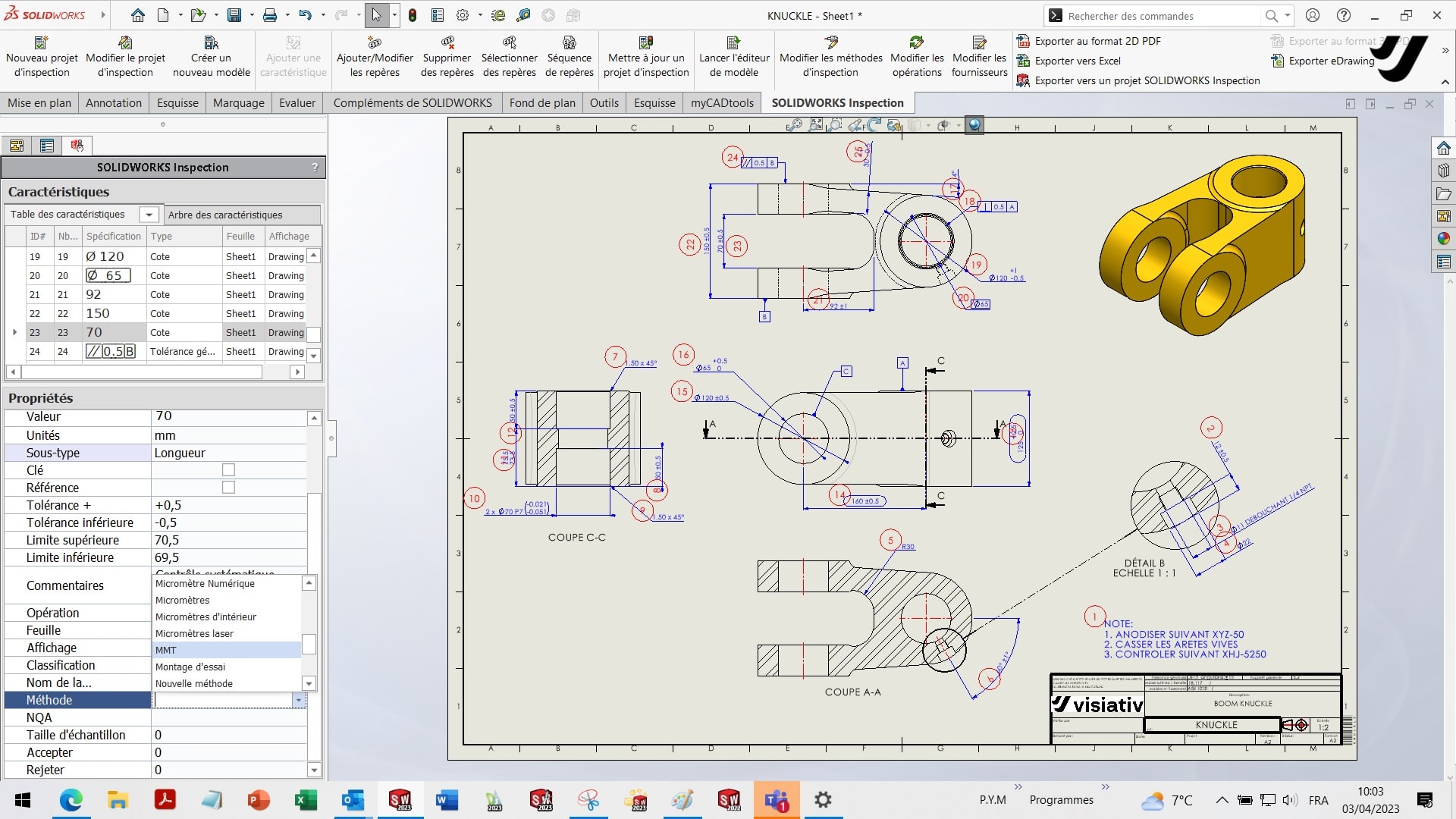 solidworks inspection