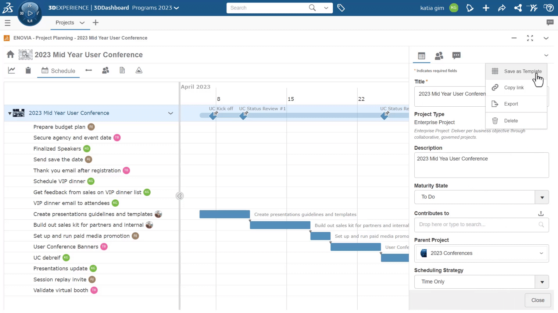 role 3DEXPERIENCE XPP Save As Template